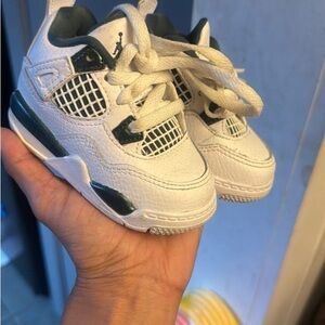 Kids White and Green Sneakers